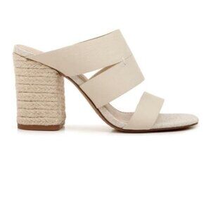 Splendid Matty Ivory Leather Mule Sandals Rope Heel Size 8
